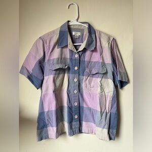 Summer plaid button down